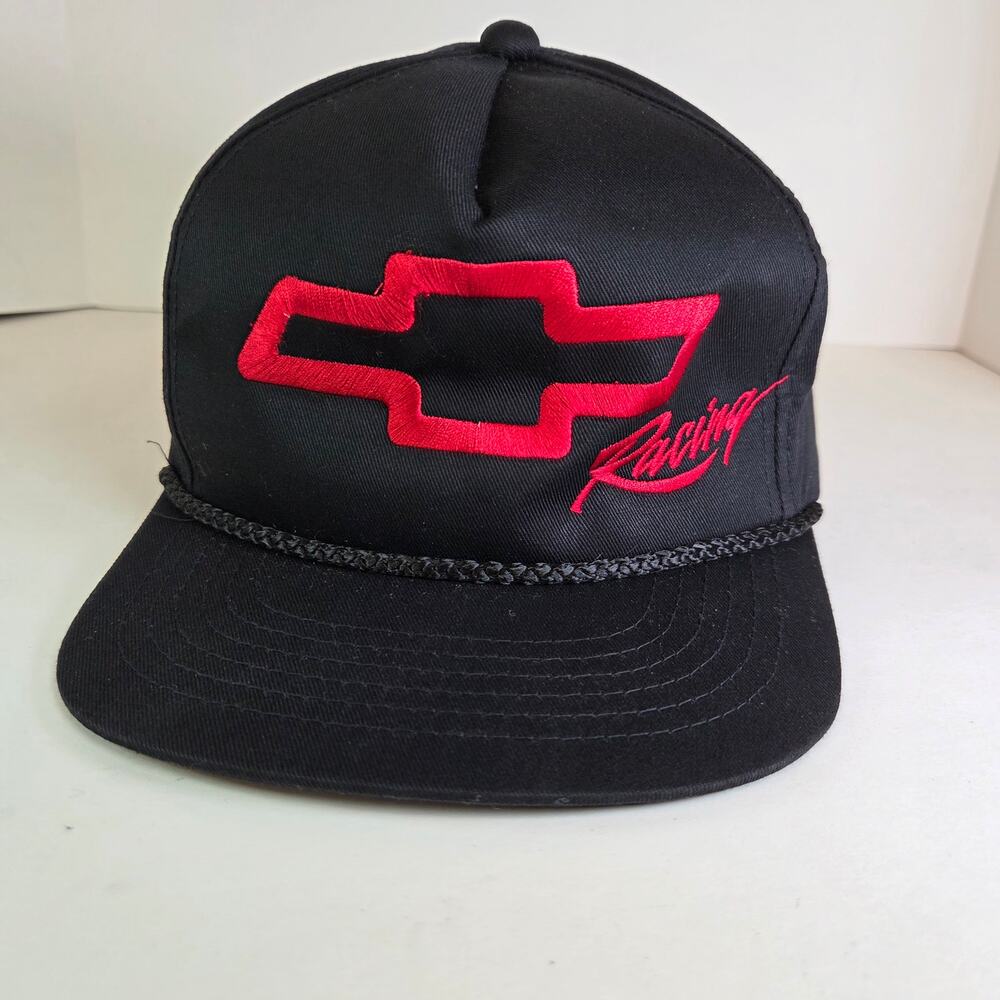 Vintage Chevrolet Racing Snapback Hat Black Red embroidery YoungAn Bangladesh